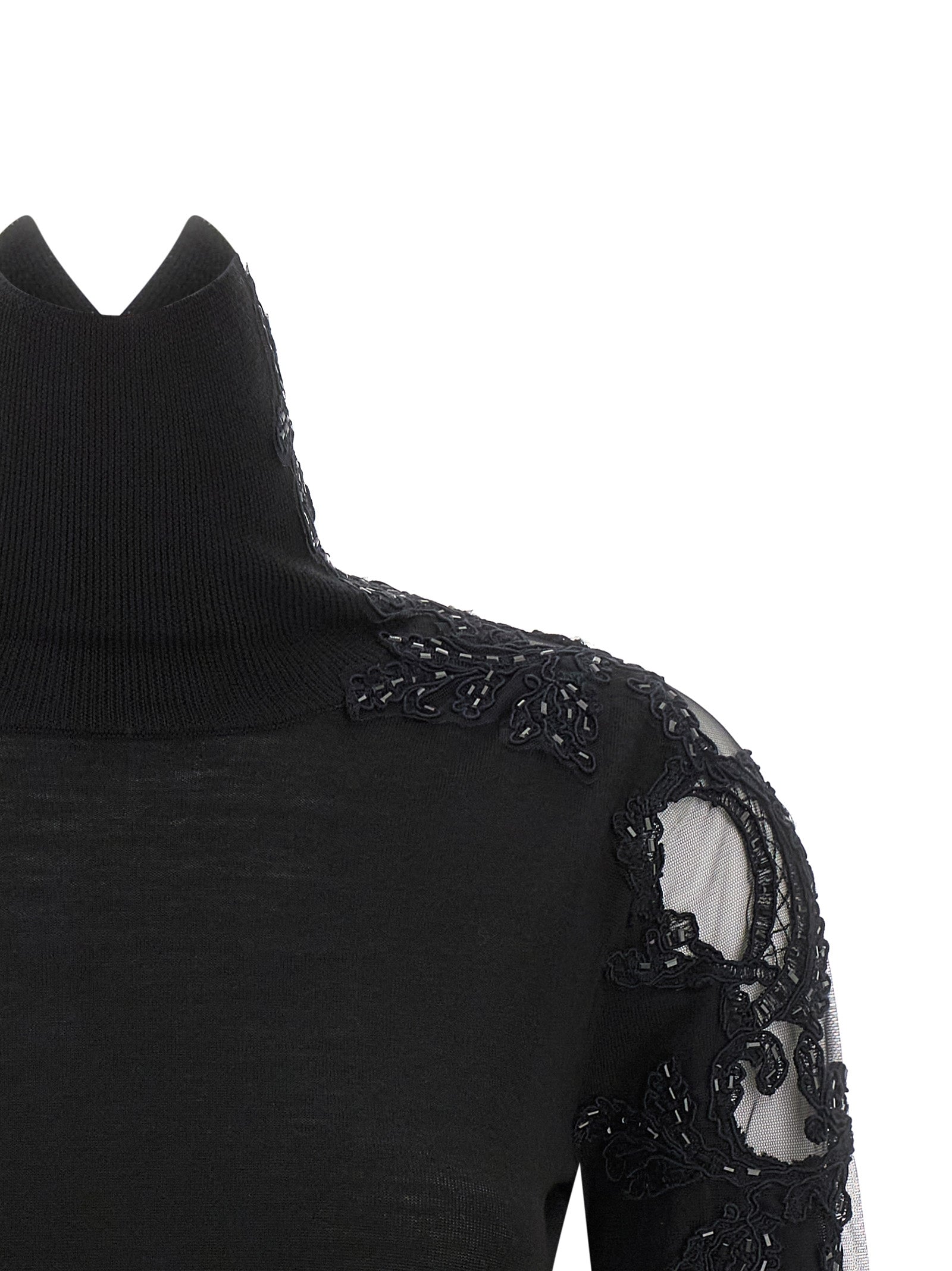 Ermanno Scervino Black Virgin Wool Women's Cardigan