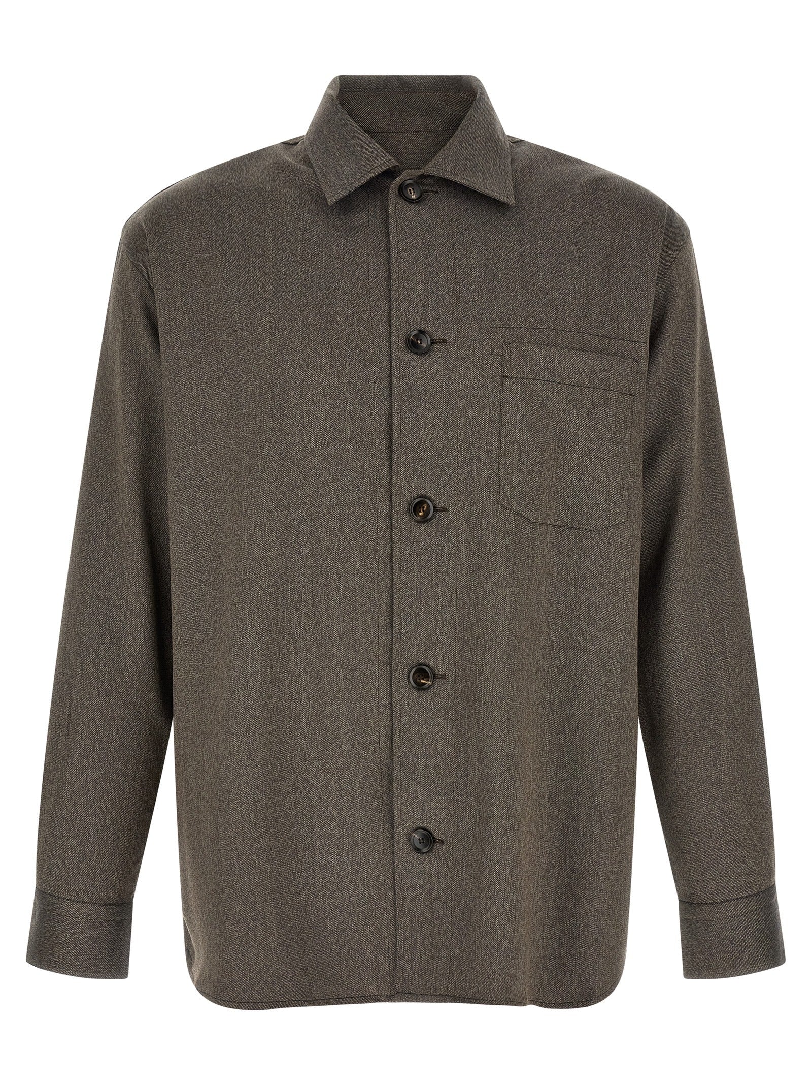 Brioni Brown Wool Men's Blouse