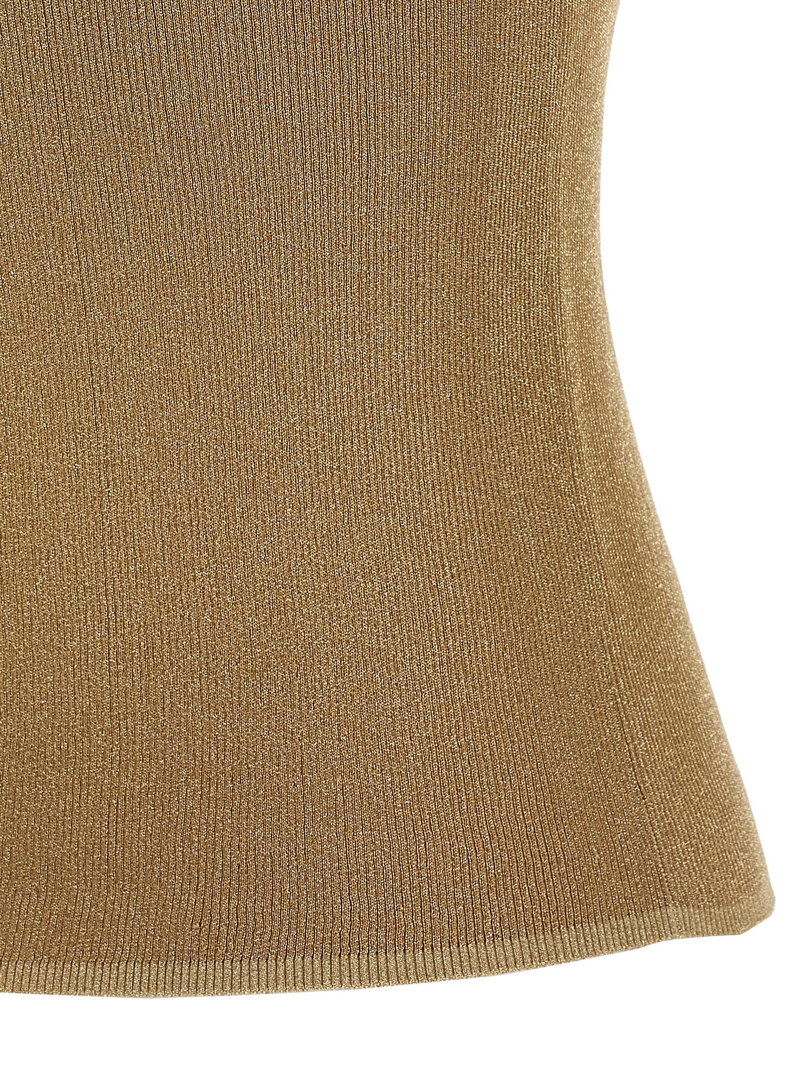 Max Mara Gold Polyamide Sleeveles Women's T-Shirt