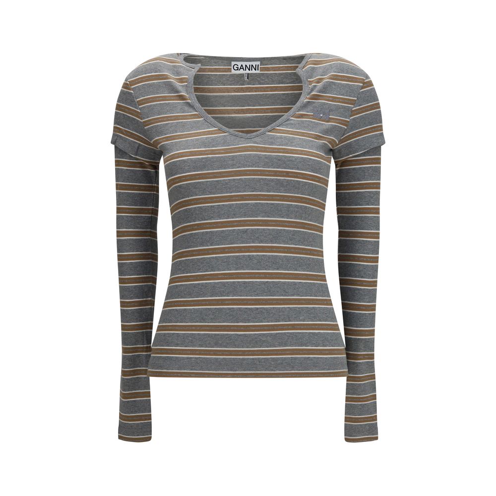 Ganni Gray Cotton Women's Sportswear