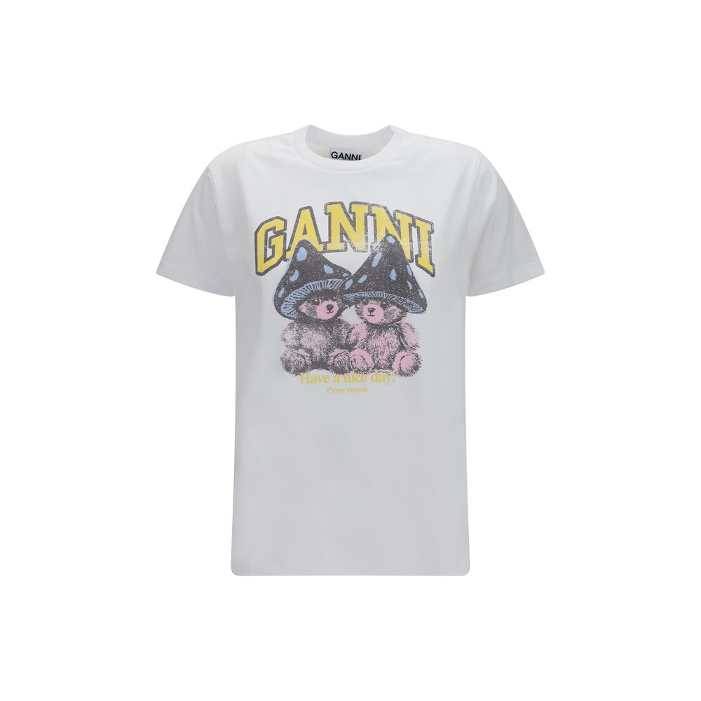 Ganni White Cotton Women's T-Shirt