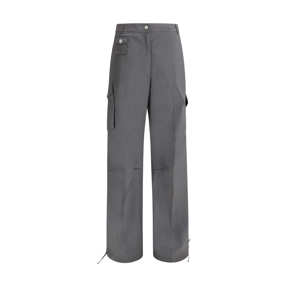 Ganni Gray Cotton Cargo Women's Pants