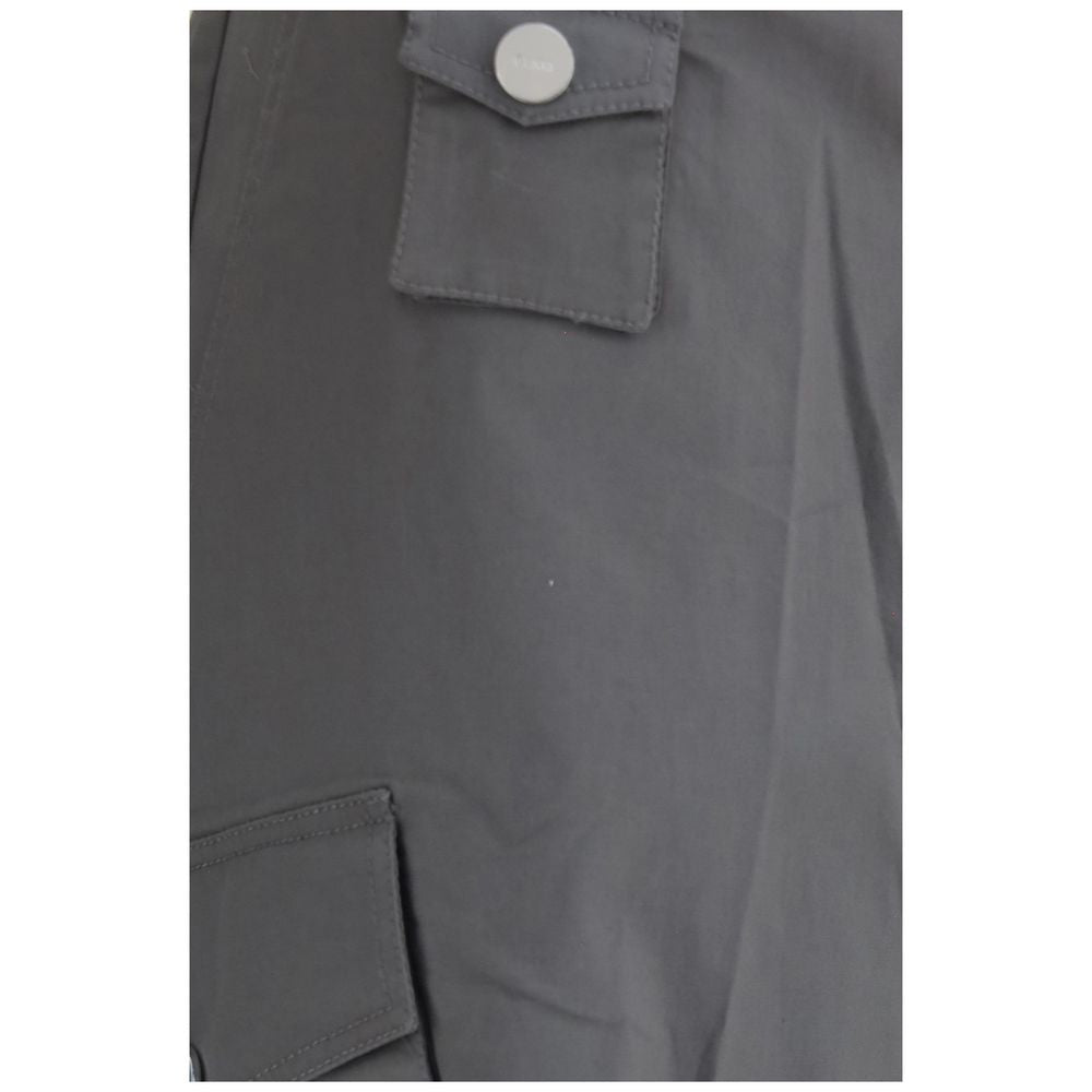 Ganni Gray Cotton Cargo Women's Pants