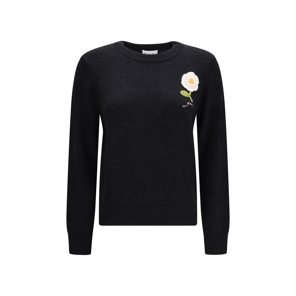 Ganni Black Wool Oves Aries Women's Sweatshirt