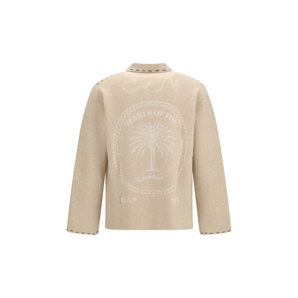 Baziszt Beige Cashmere Men's Cardigan