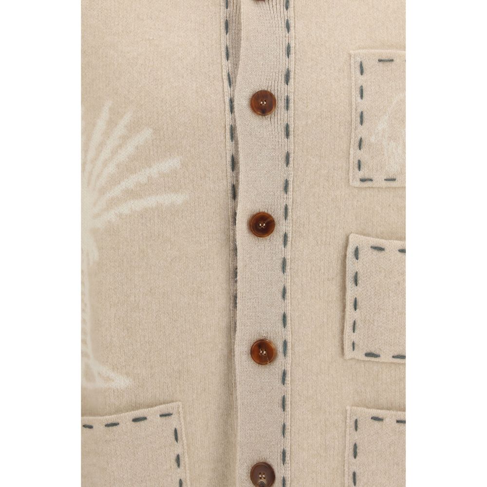 Baziszt Beige Cashmere Men's Cardigan