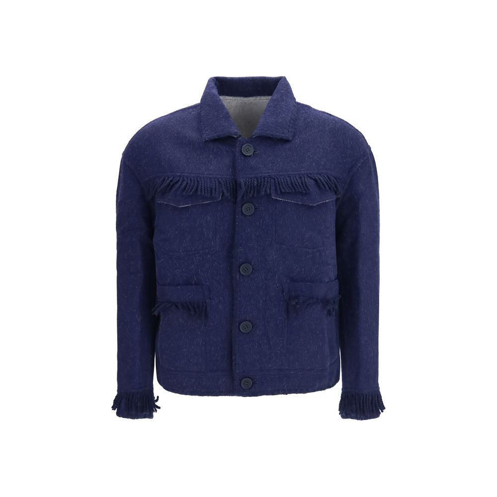 Baziszt Blue Alpaca Vicugna Pacos Full-Length Men's Jacket