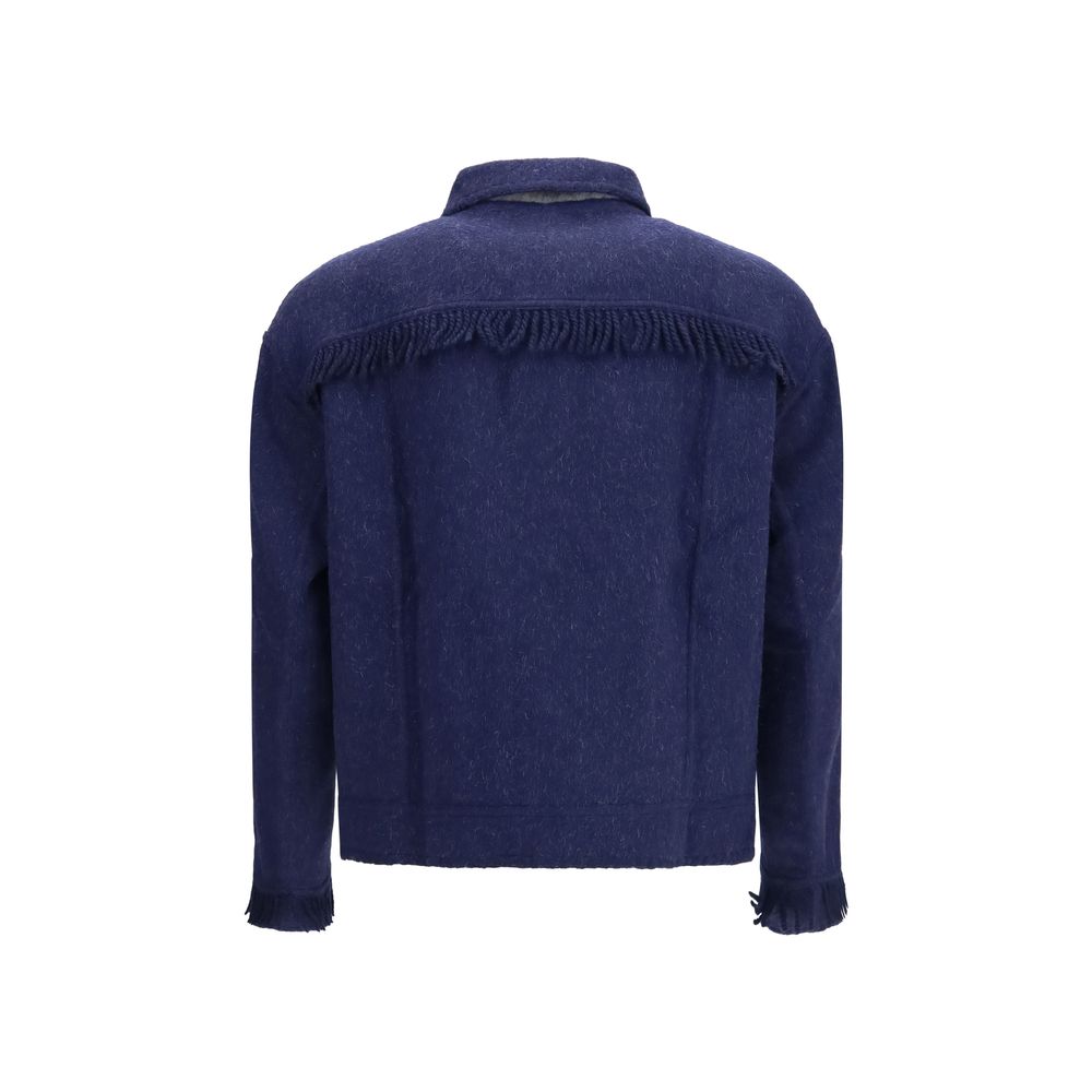Baziszt Blue Alpaca Vicugna Pacos Full-Length Men's Jacket