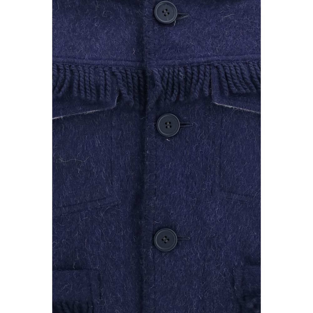 Baziszt Blue Alpaca Vicugna Pacos Full-Length Men's Jacket
