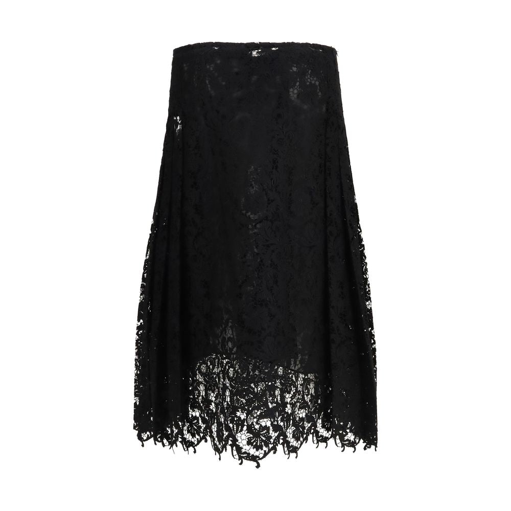 Fendi Black Silk Midi Women's Skirt