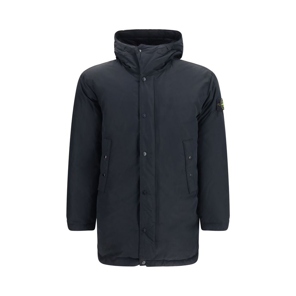 Stone Island Black Polyester Full-Length Men's Jacket
