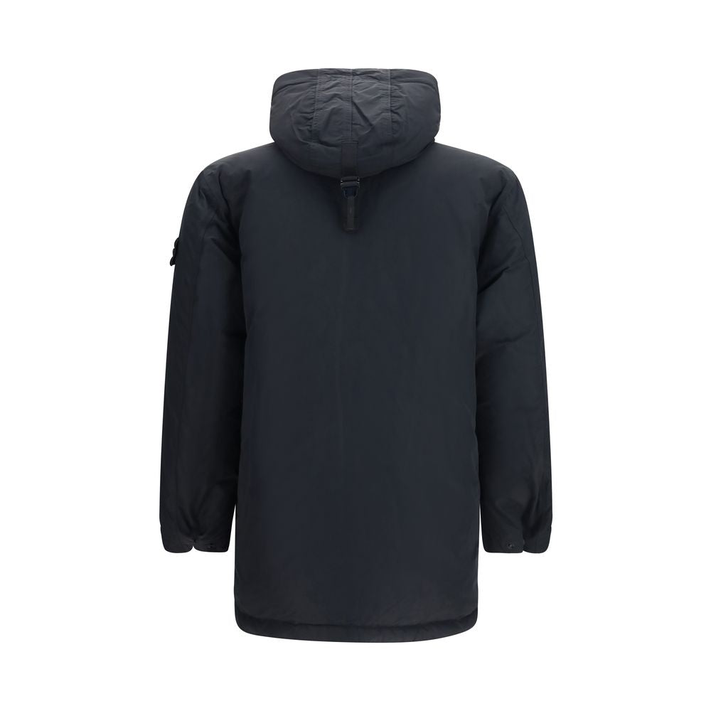Stone Island Black Polyester Full-Length Men's Jacket