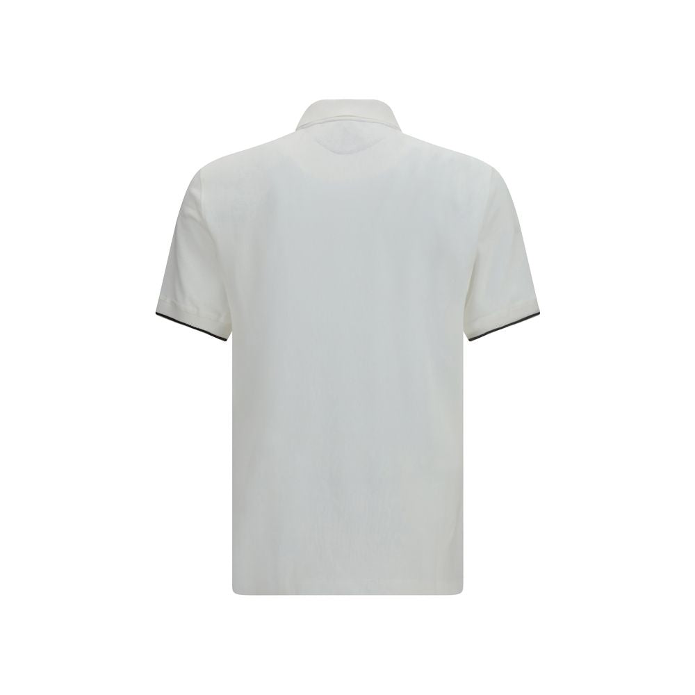 Brunello Cucinelli White Cotton Polo Men's Shirt
