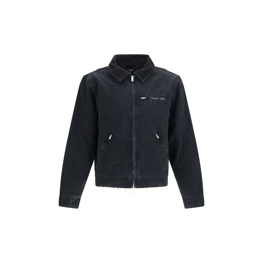 Represent Black Cotton Full-Length Men's Jacket