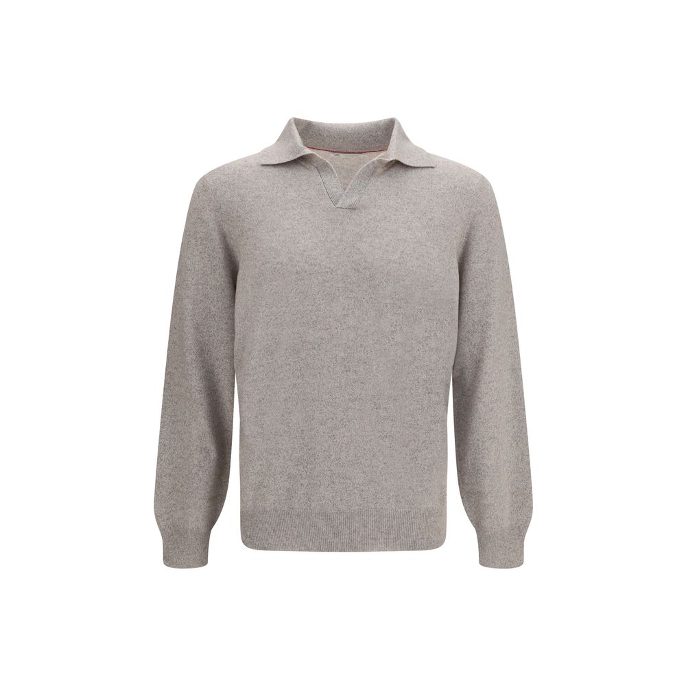 Brunello Cucinelli Gray Cashmere Men's Sweatshirt