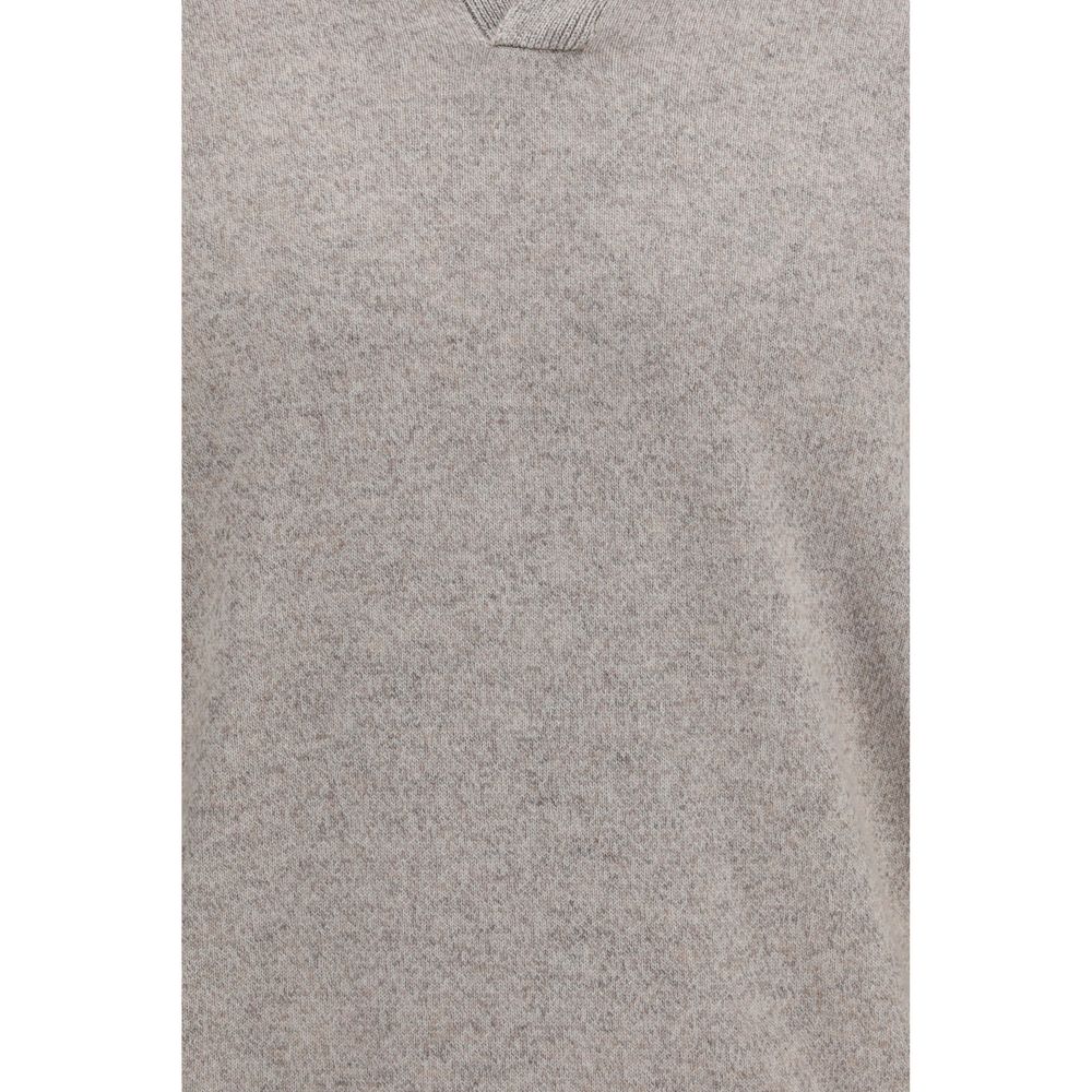 Brunello Cucinelli Gray Cashmere Men's Sweatshirt