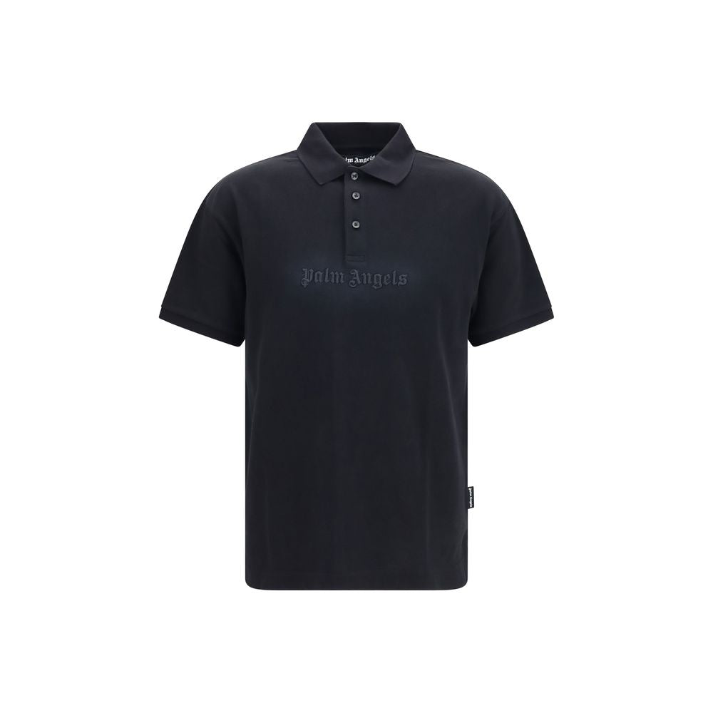 Palm Angels Black Cotton Polo Men's Shirt