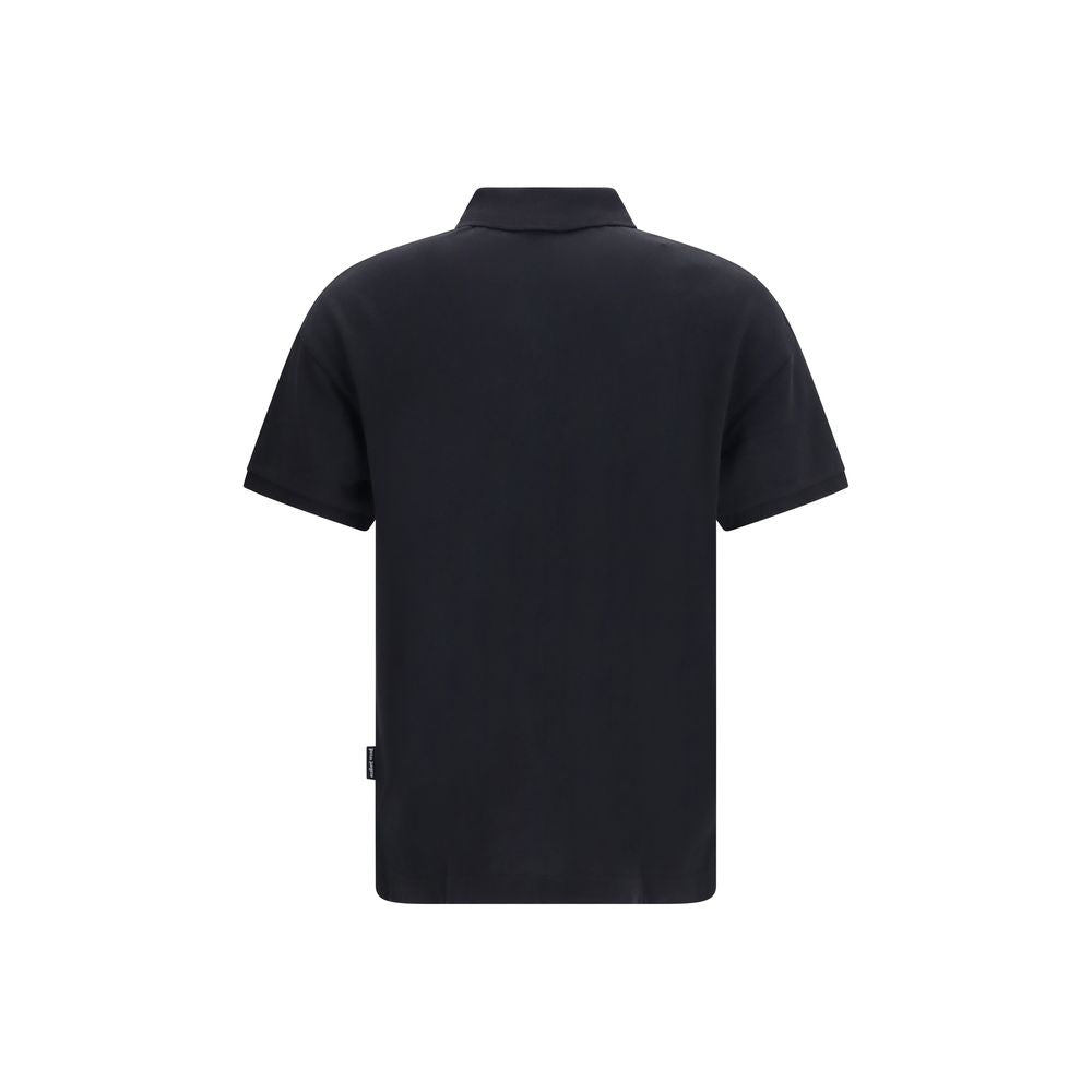 Palm Angels Black Cotton Polo Men's Shirt