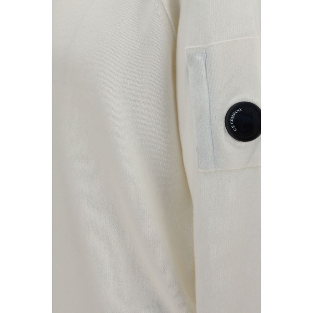 C.P. Company White Wool Oves Aries Men's Sweatshirt