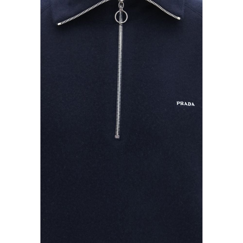 Prada Blue Wool Oves Aries Polo Men's Shirt