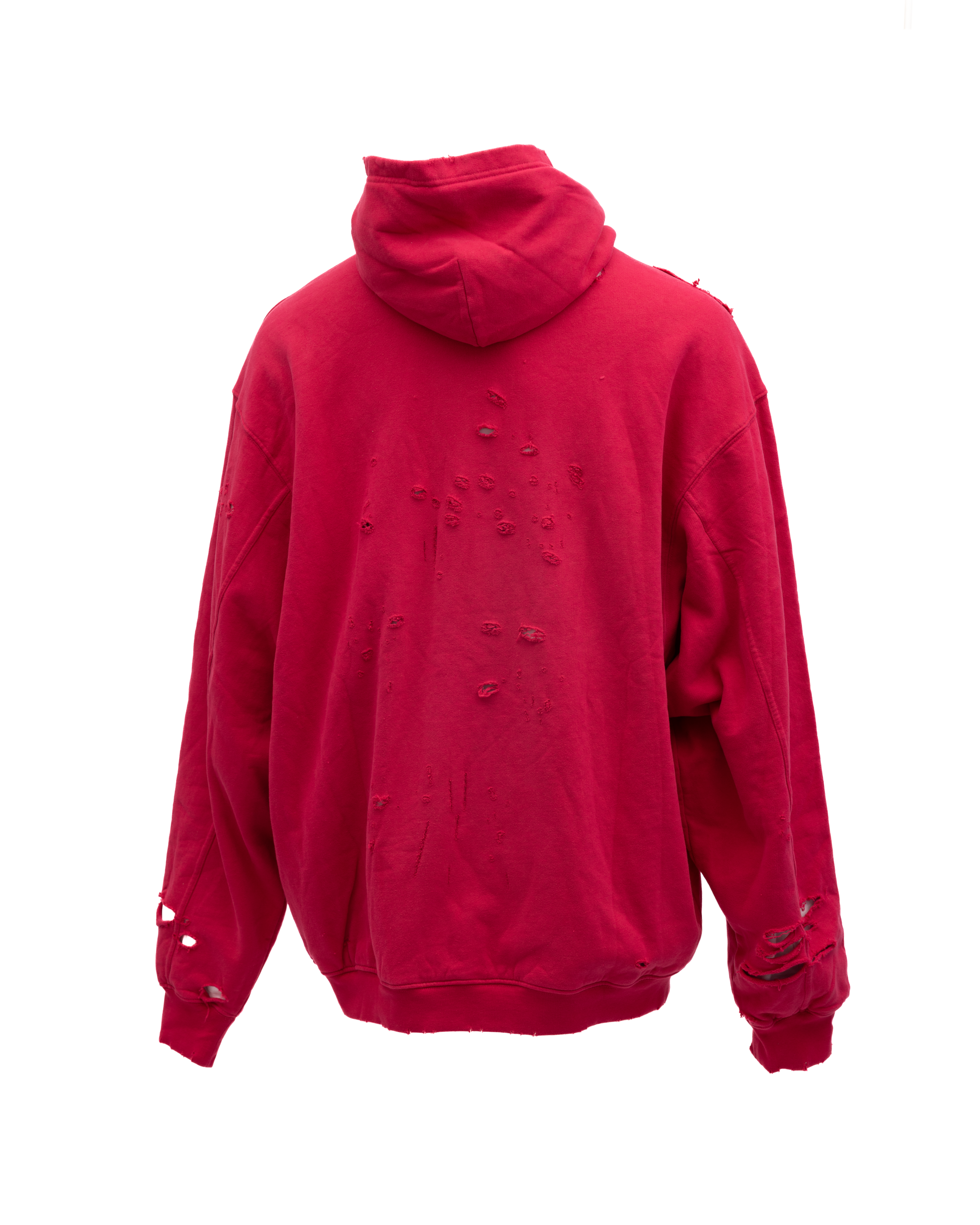 Balenciaga Red Cotton Hoodie Men's Sweatshirt