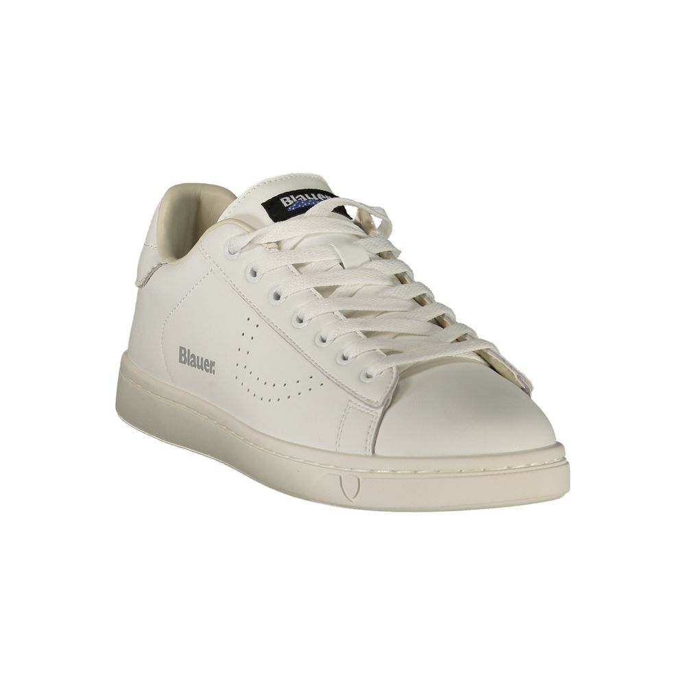 Blauer White Polyester Athletic Men's Sneakers