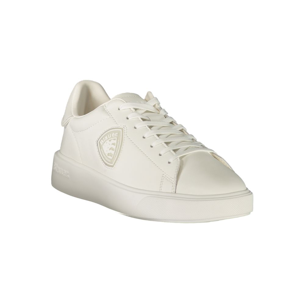 Blauer White Polyester Athletic Men's Sneakers