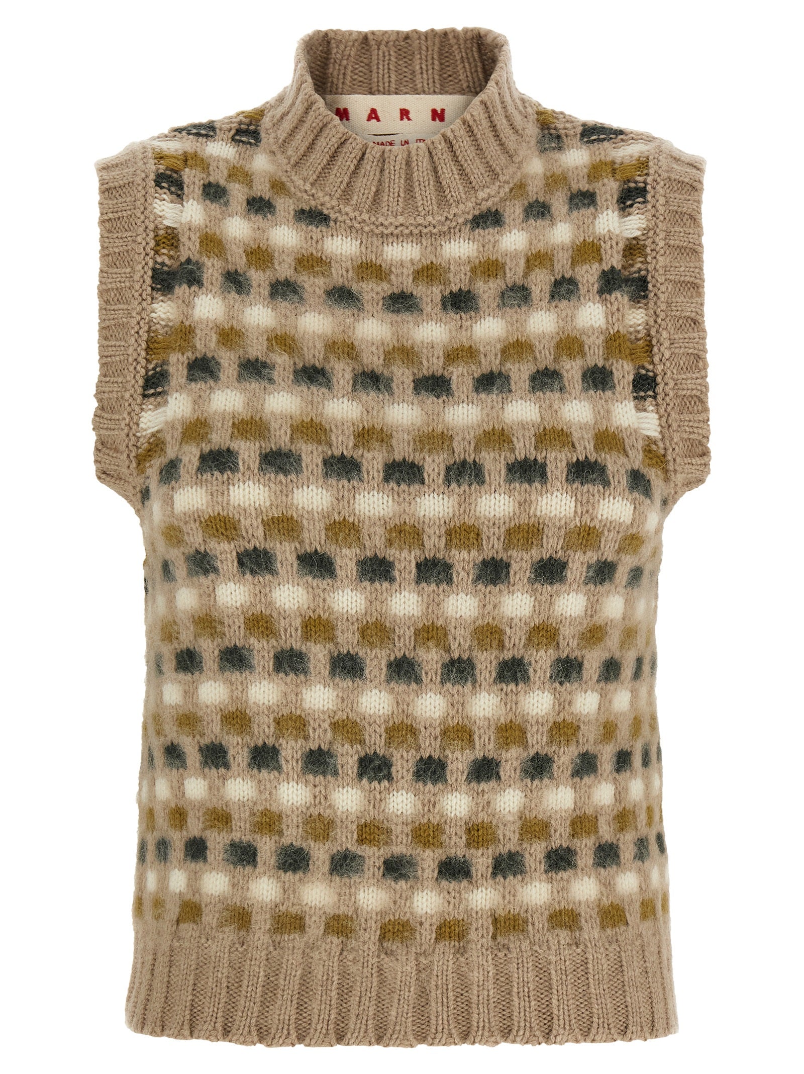 Marni Beige Wool Sleeveless Women's Jacket
