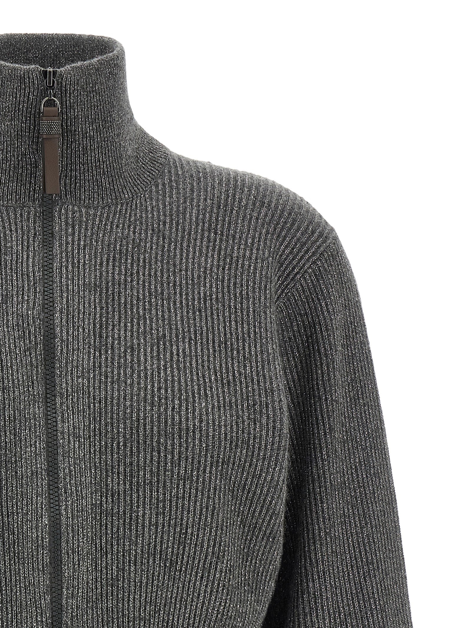 Brunello Cucinelli Gray Cashmere Women's Cardigan