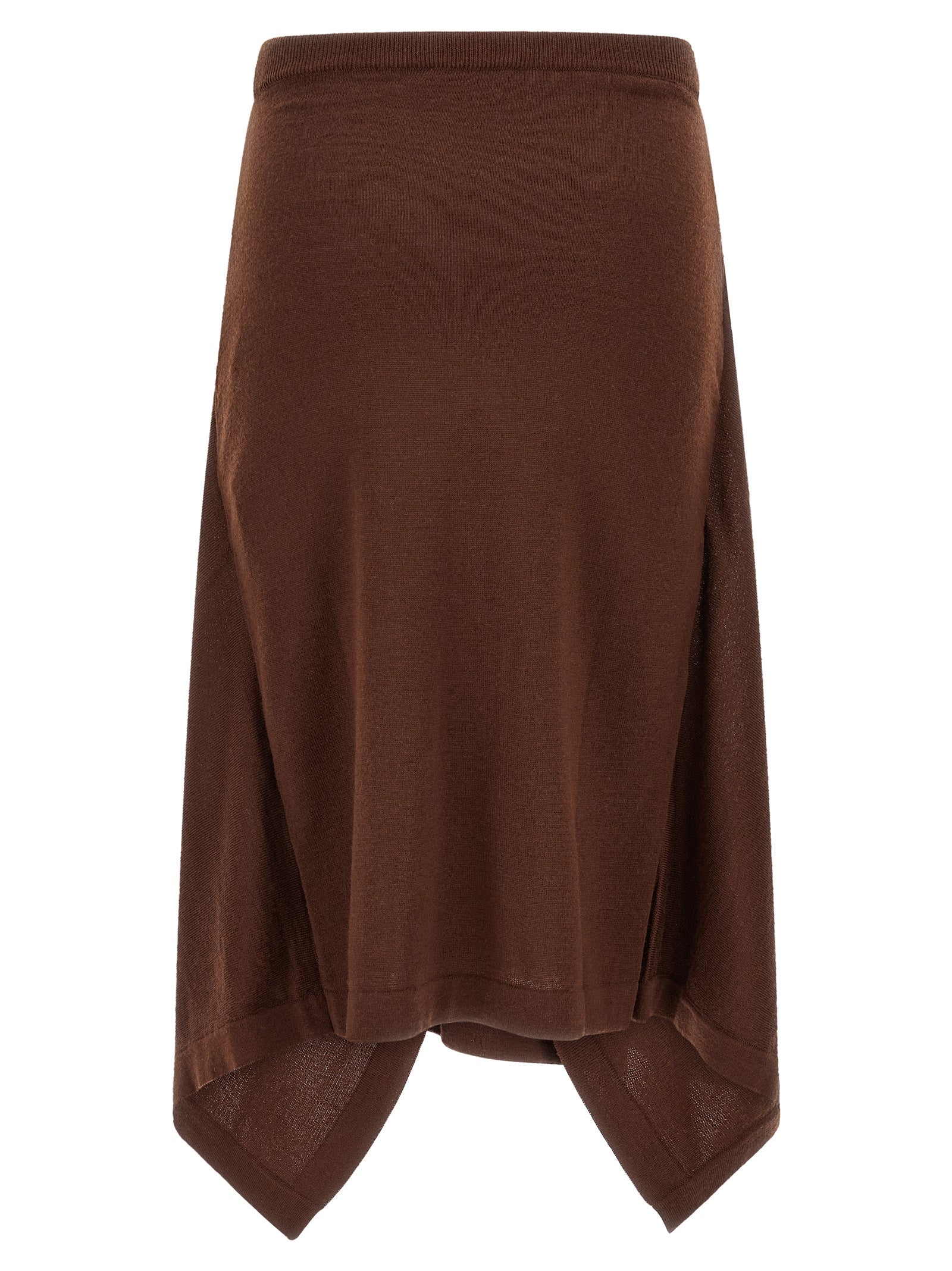 Lemaire Brown Wool Midi Women's Skirt