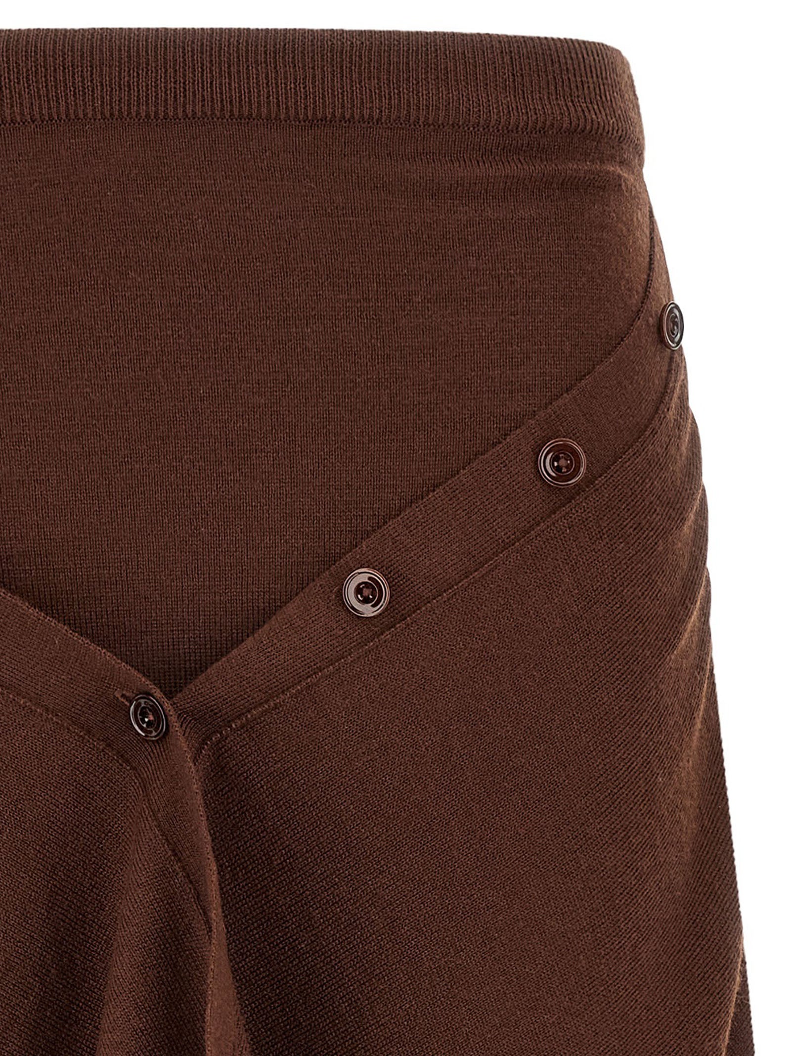 Lemaire Brown Wool Midi Women's Skirt