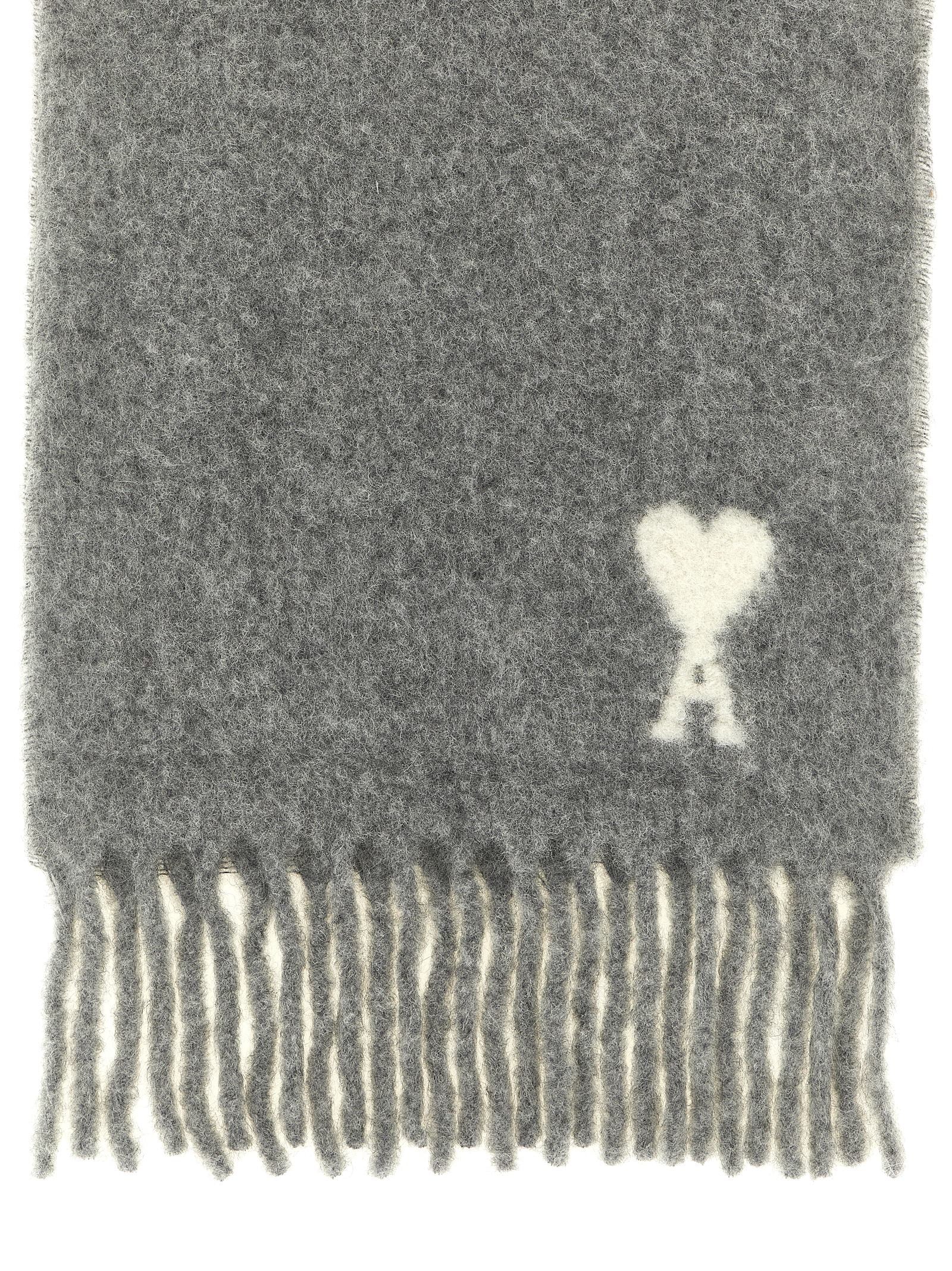 Ami Paris Gray Alpaca Leather  Foulard