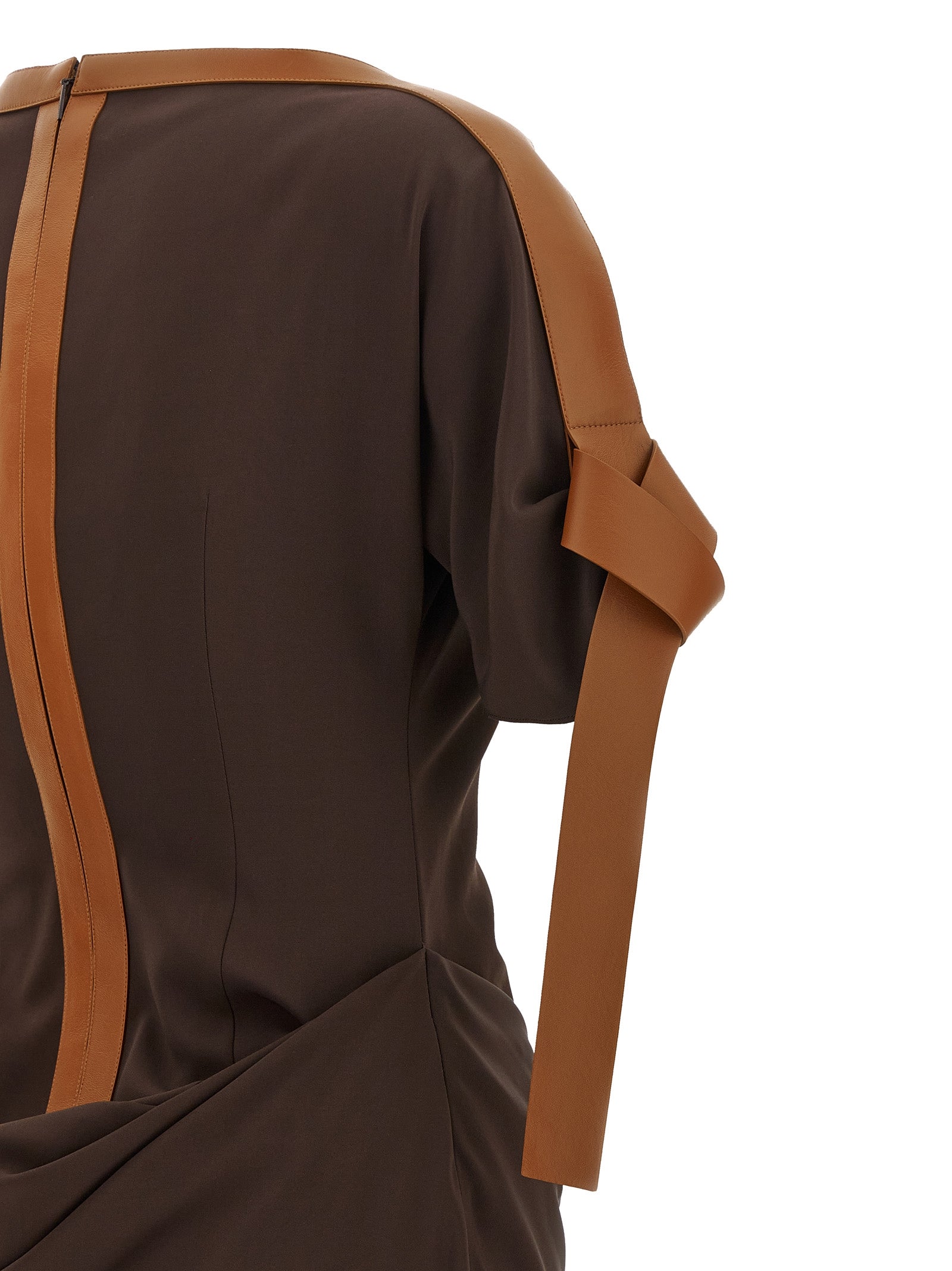 Ferragamo Brown Viscose Long Women's Dress