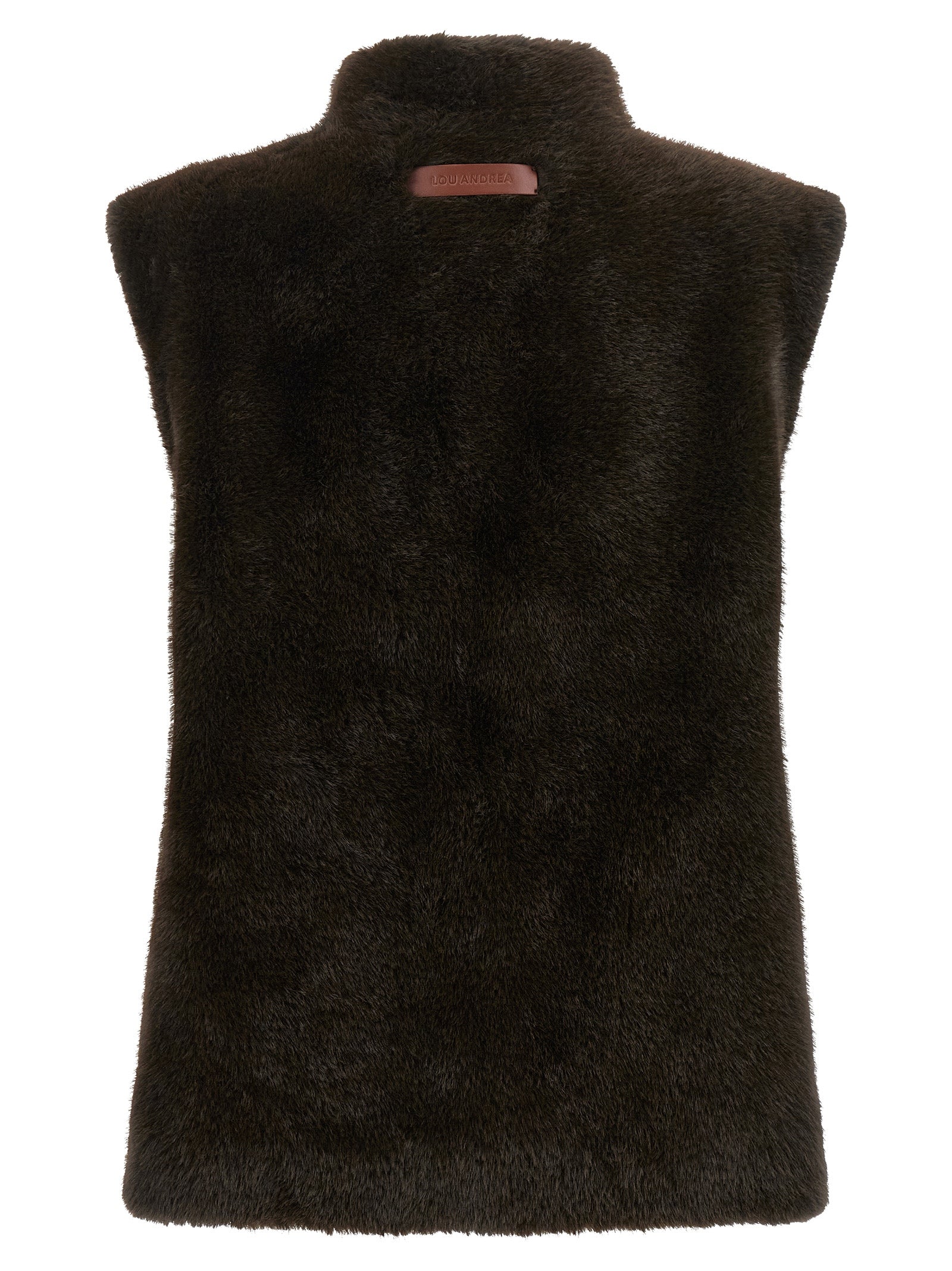 LOU ANDREA Brown Polyamide Sleeveless Women's Jacket