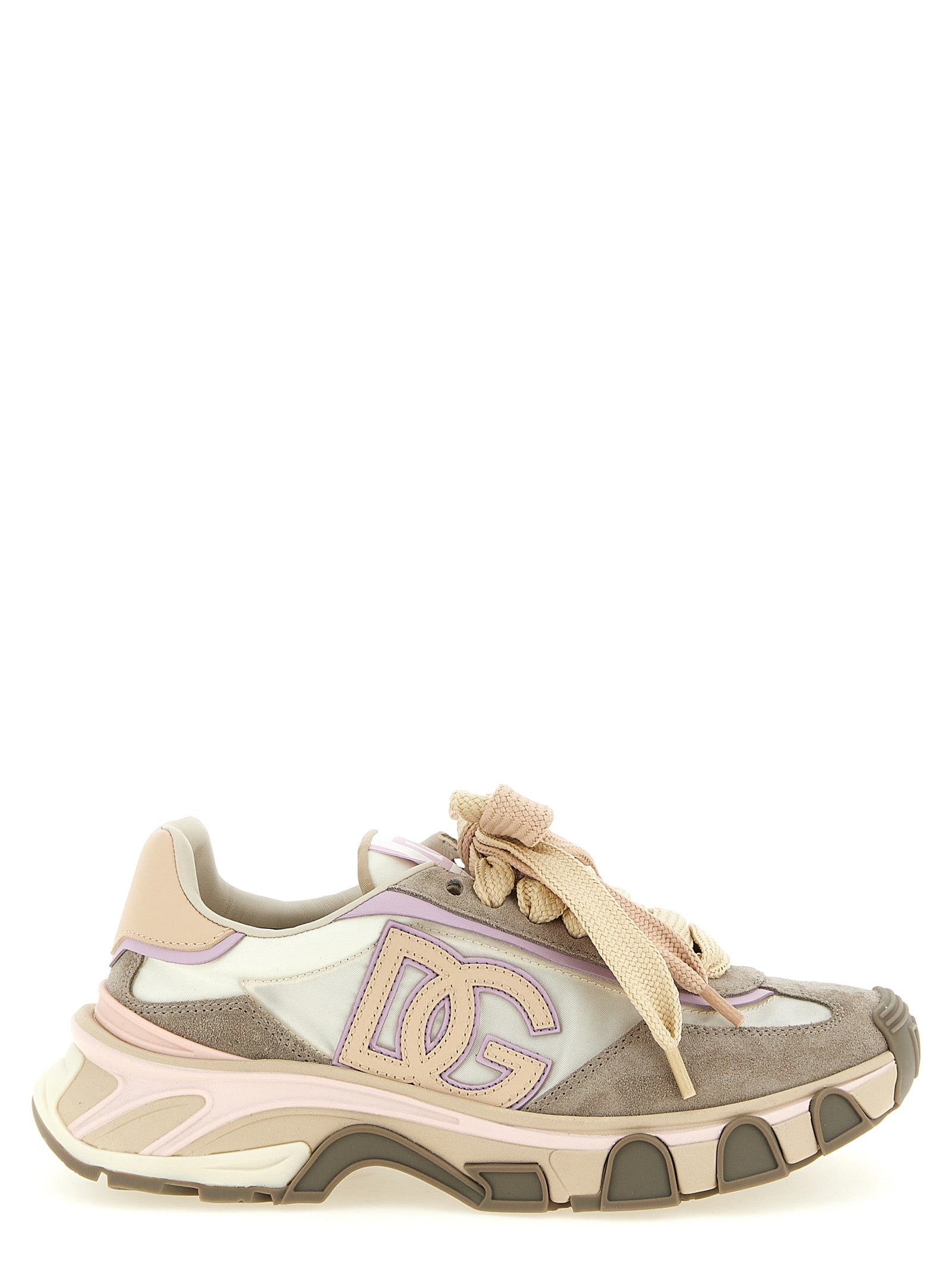 Dolce & Gabbana Beige Calfskin Athletic Women's Sneakers