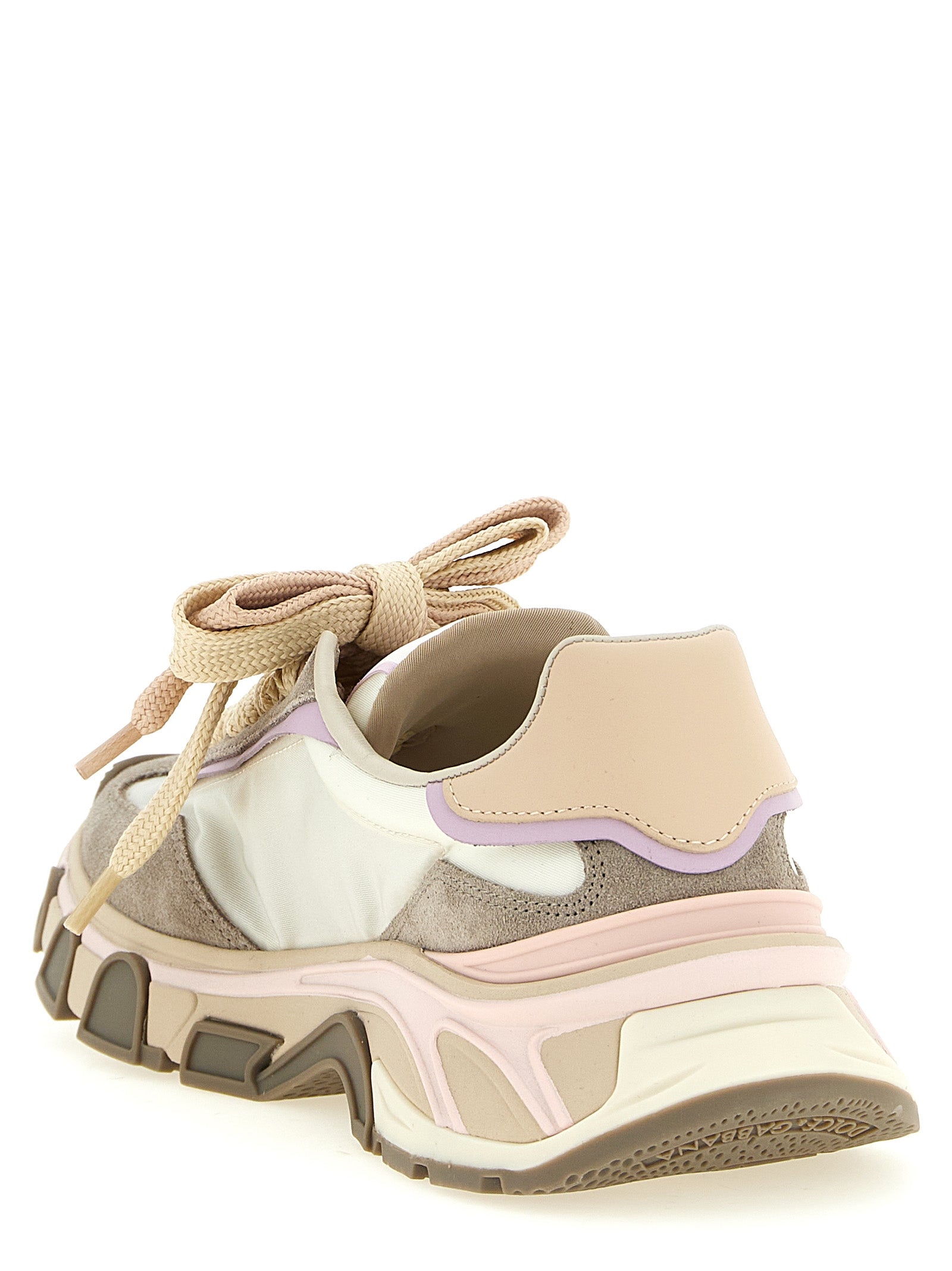 Dolce & Gabbana Beige Calfskin Athletic Women's Sneakers
