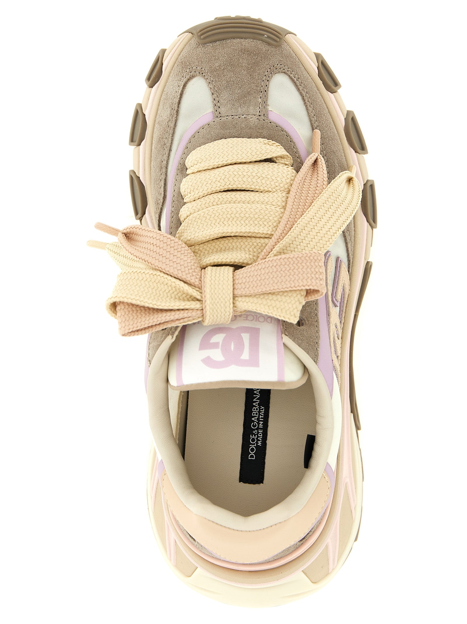 Dolce & Gabbana Beige Calfskin Athletic Women's Sneakers