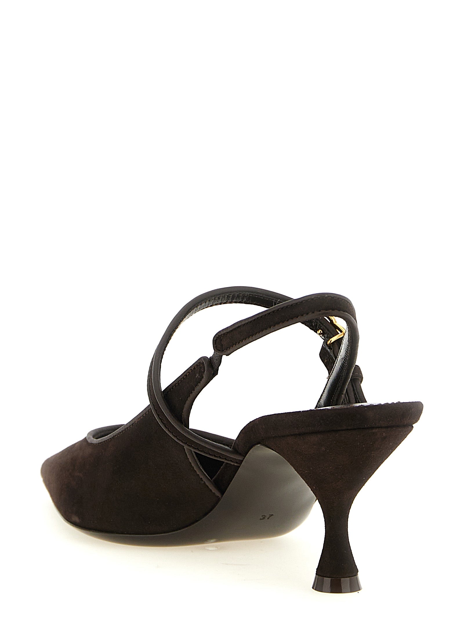 Dolce & Gabbana Brown Goatskin Mid Heel Women's Pumps