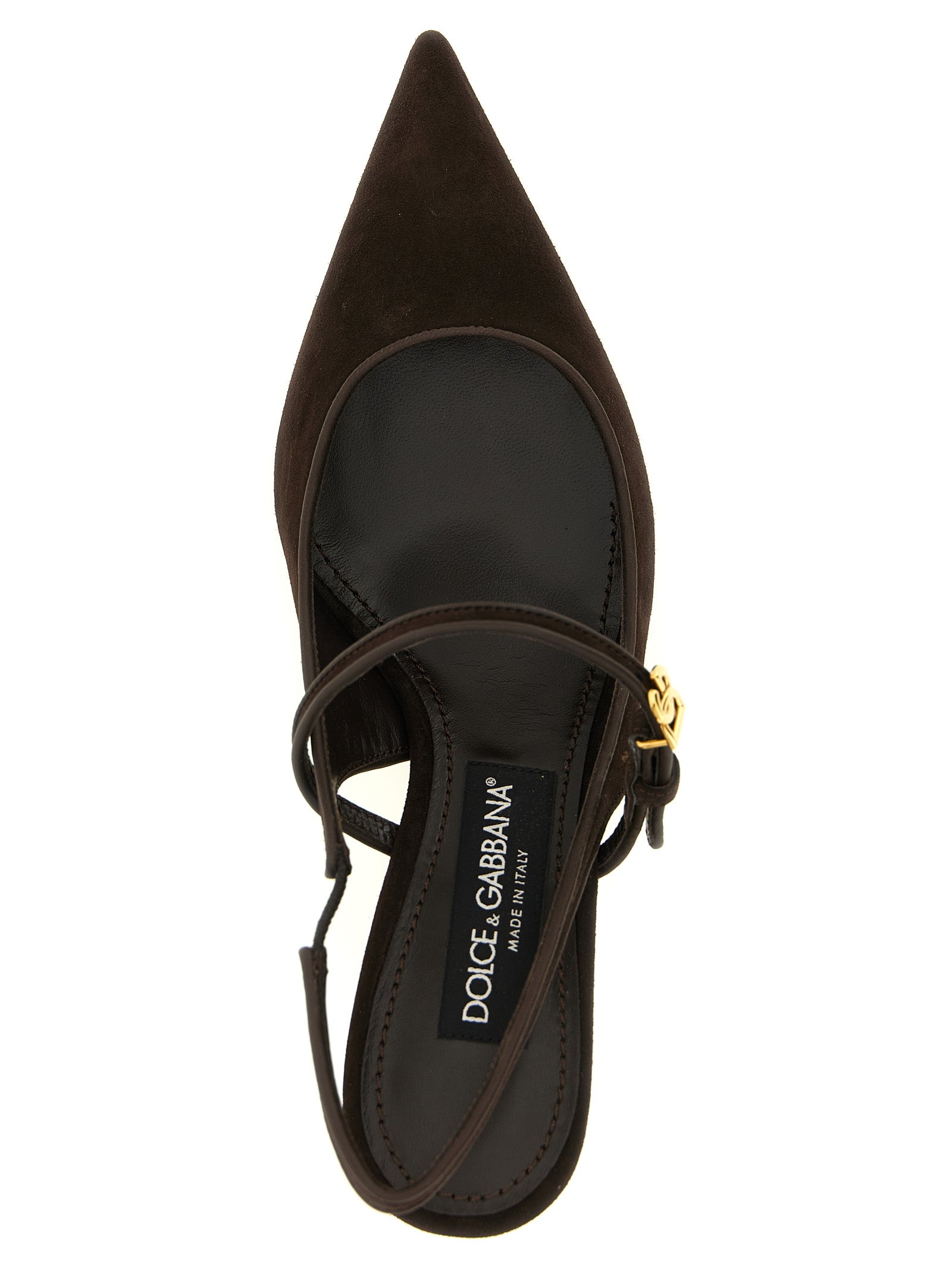 Dolce & Gabbana Brown Goatskin Mid Heel Women's Pumps
