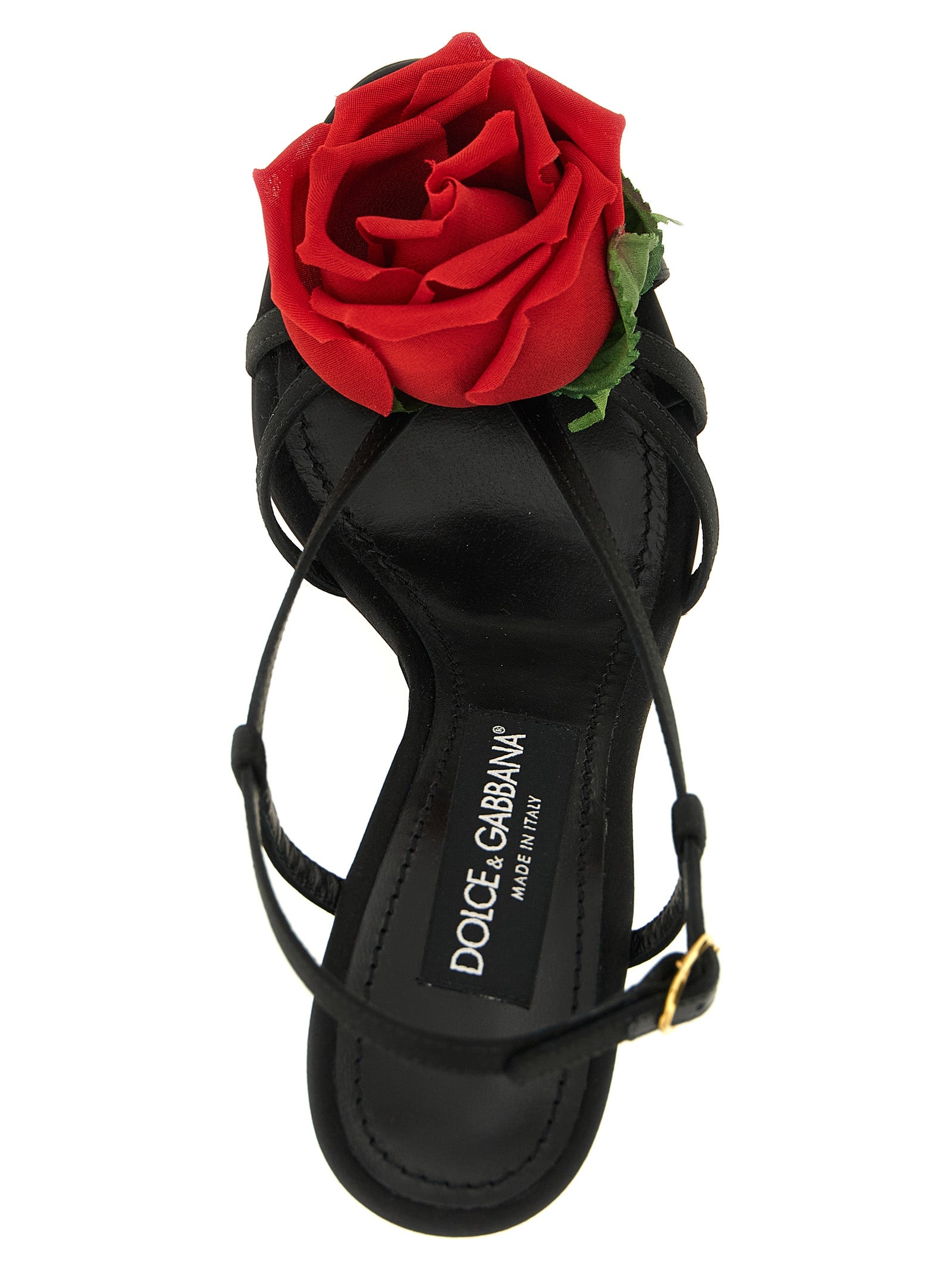 Dolce & Gabbana Black Viscose Stiletto Heel Women's Sandals