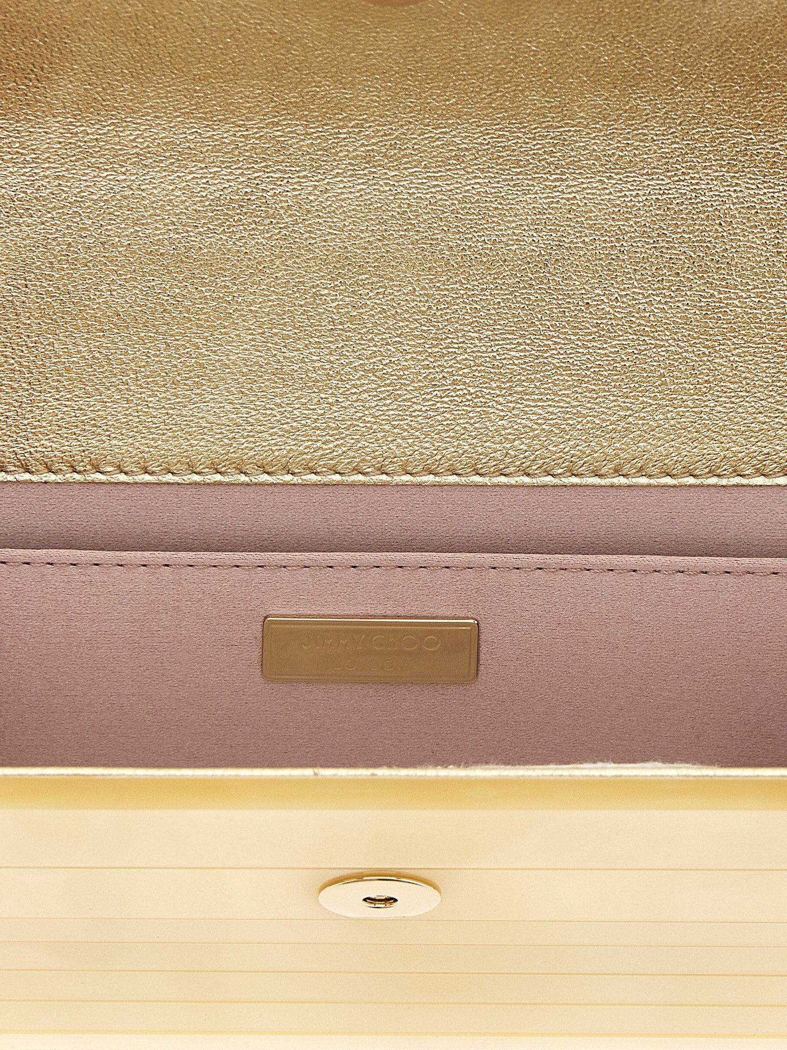 Jimmy Choo Gold Viscose Clutch Women's Bag