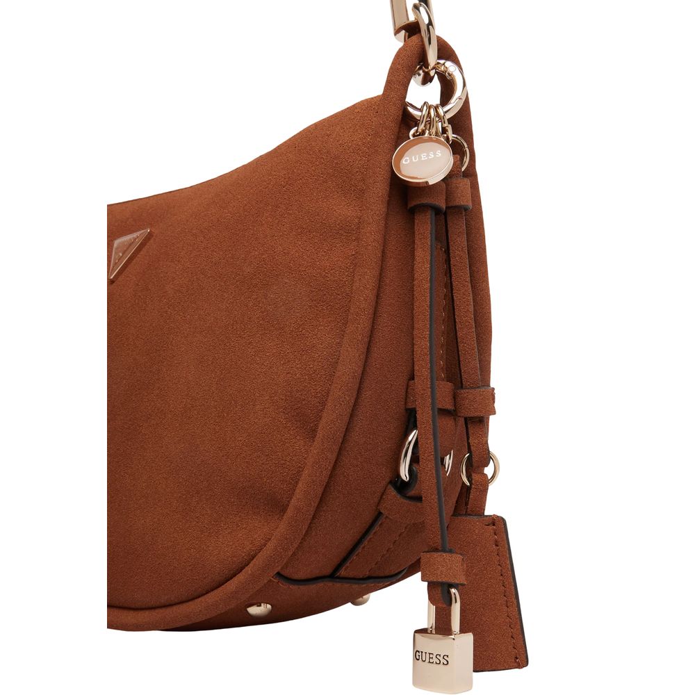 Guess Brown Suede Leather Women's Handbag