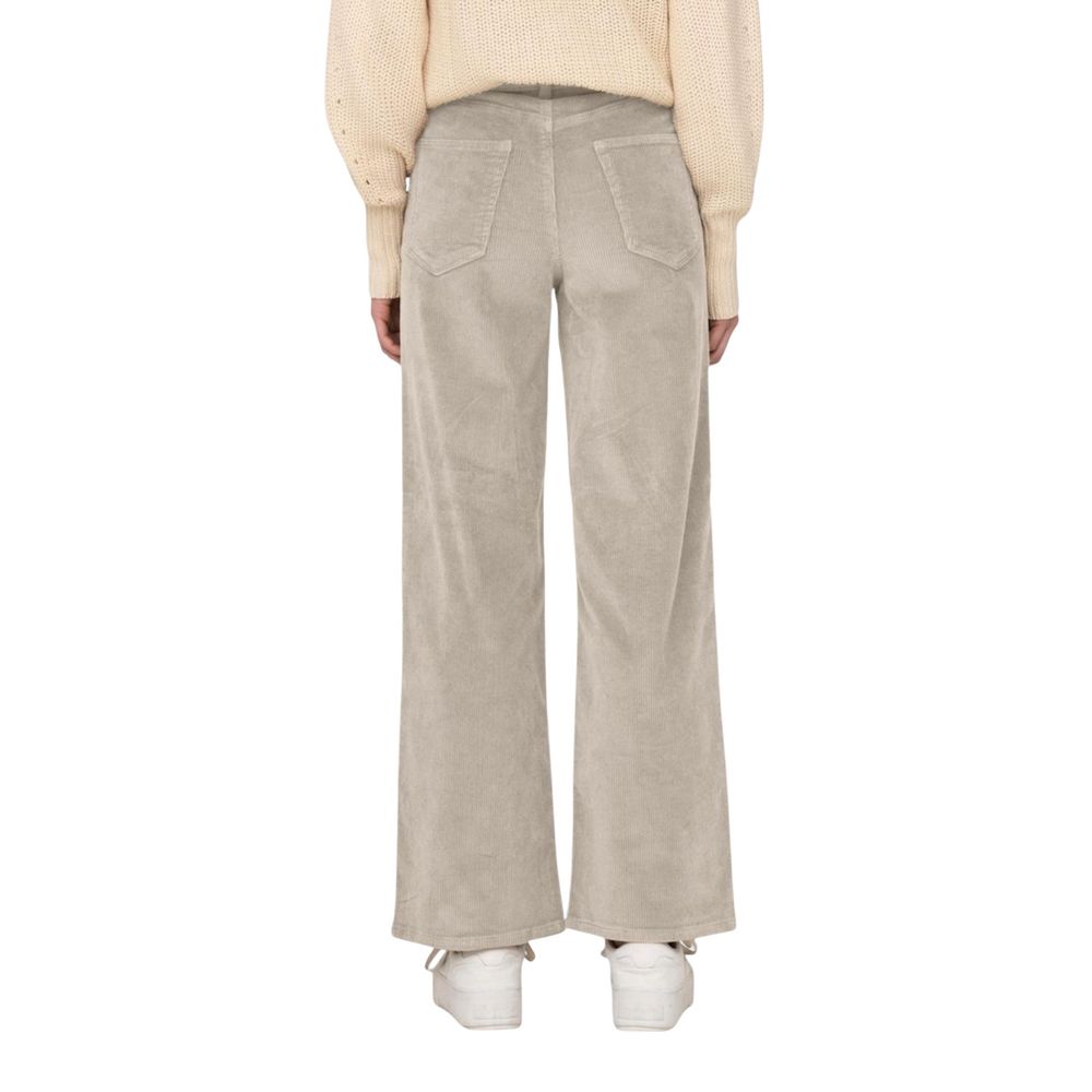 Only Beige Cotton Cropped Women's Pants