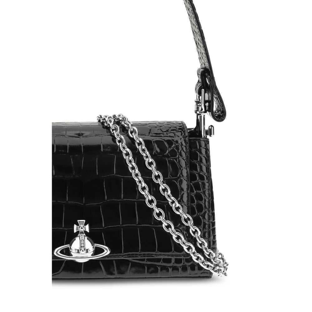 Vivienne Westwood Black Calf Leather Bos Taurus Shoulder Women's Bag