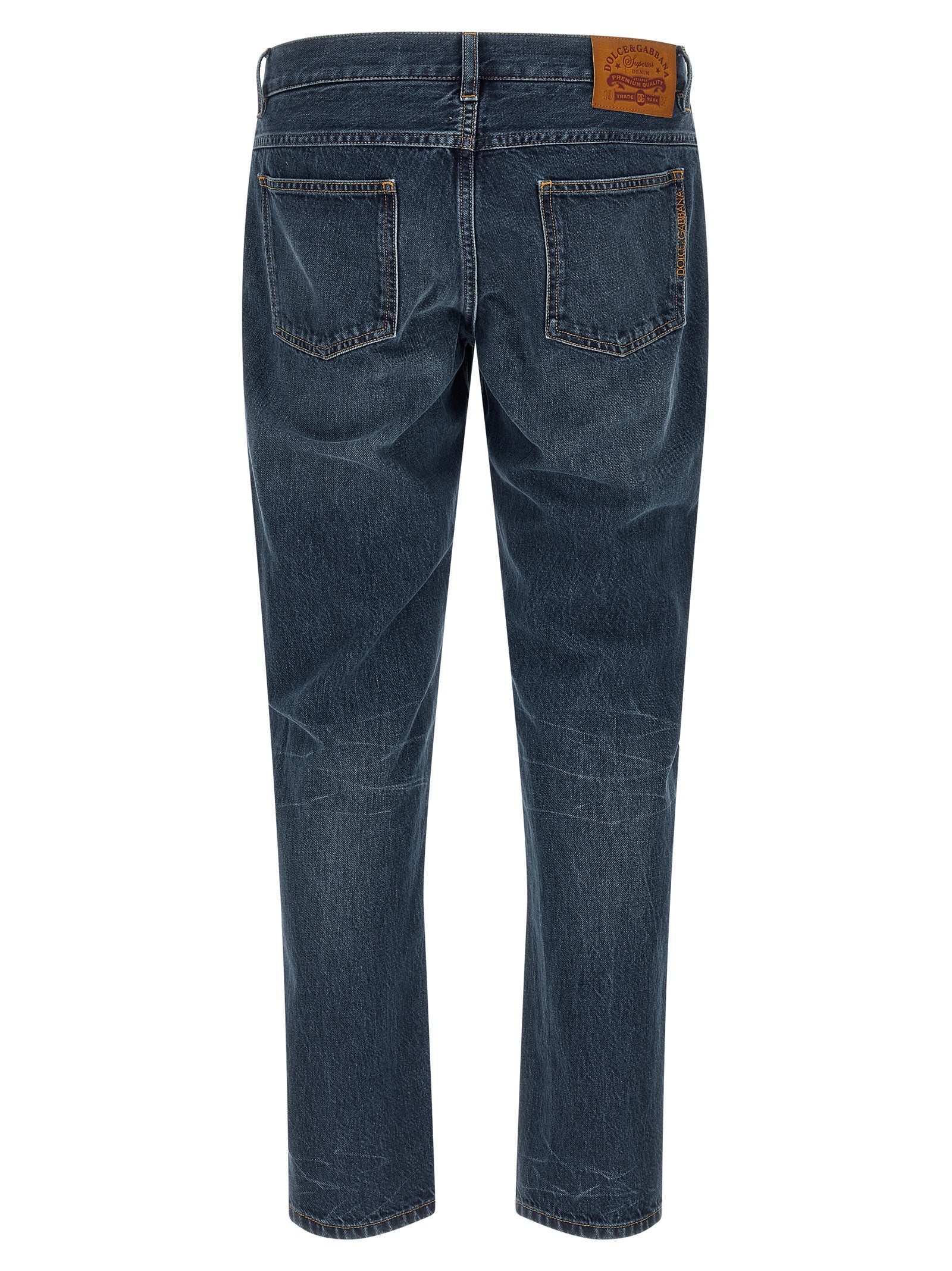 Dolce & Gabbana Blue Cotton Straight-Leg Men's Jeans
