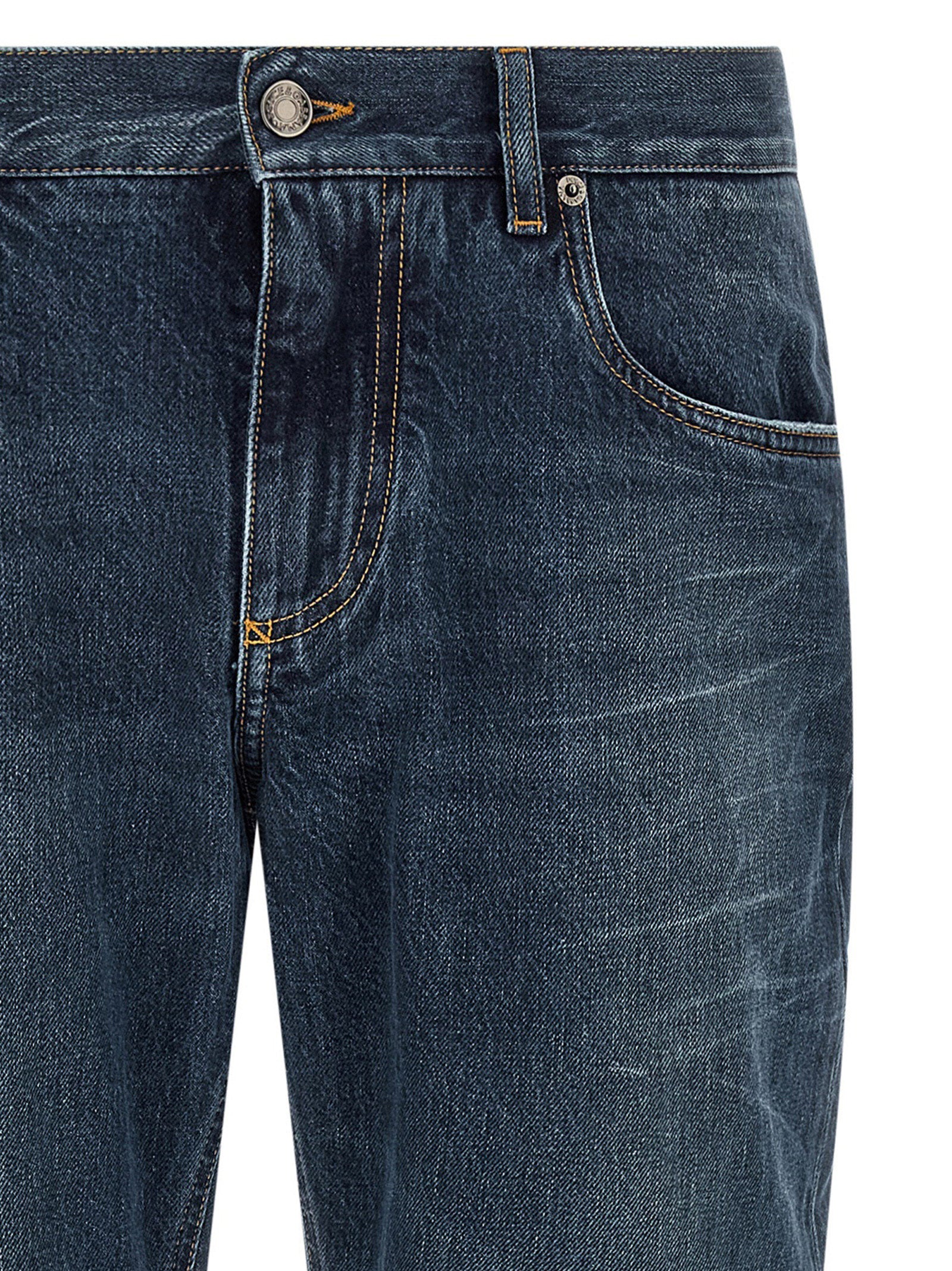 Dolce & Gabbana Blue Cotton Straight-Leg Men's Jeans