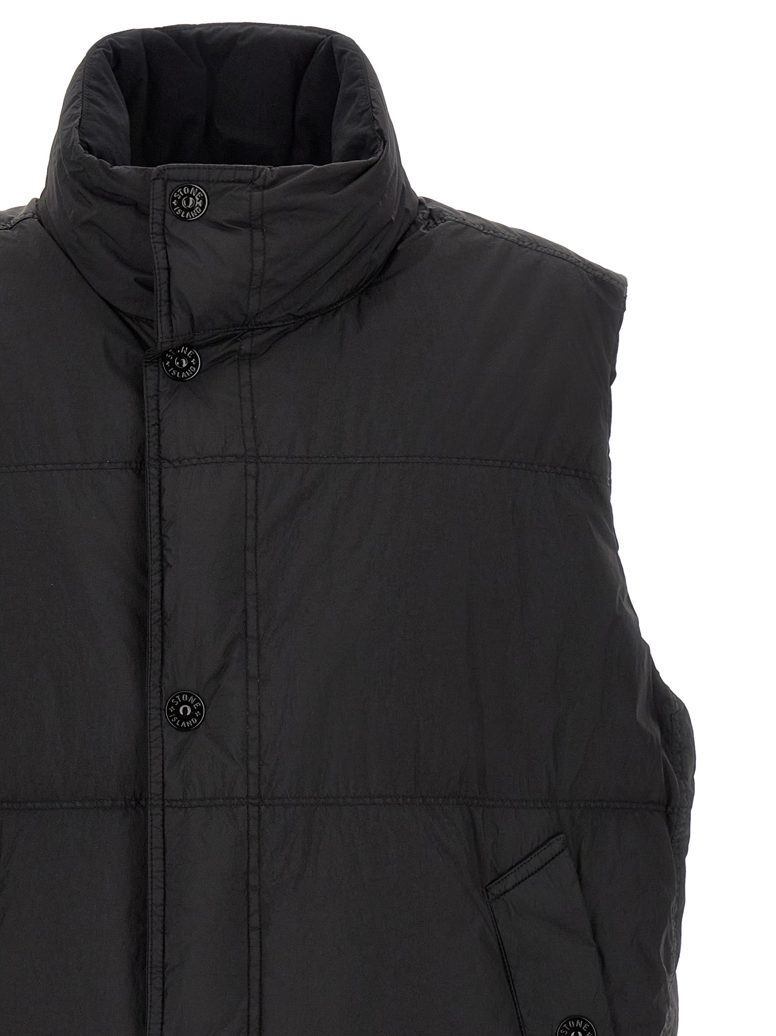 Stone Island Black Polyamide Sleeveless Men's Jacket