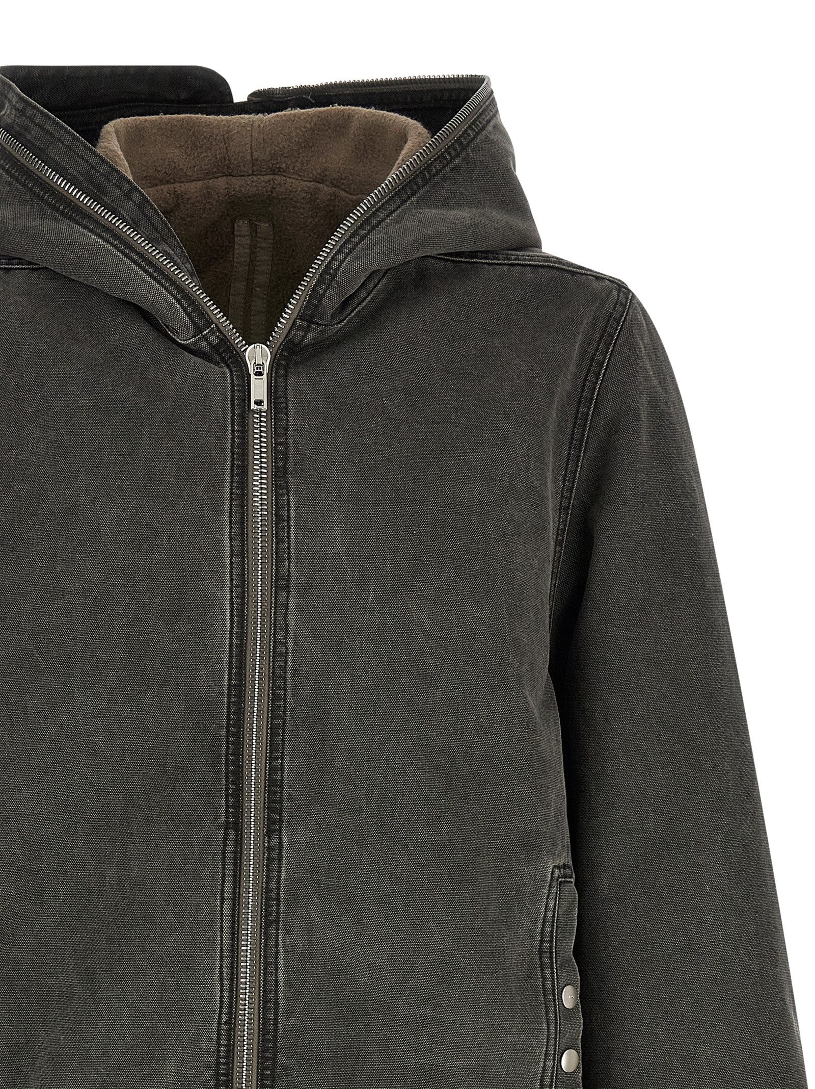 DRKSHDW Gray Cotton Full-Length Men's Jacket