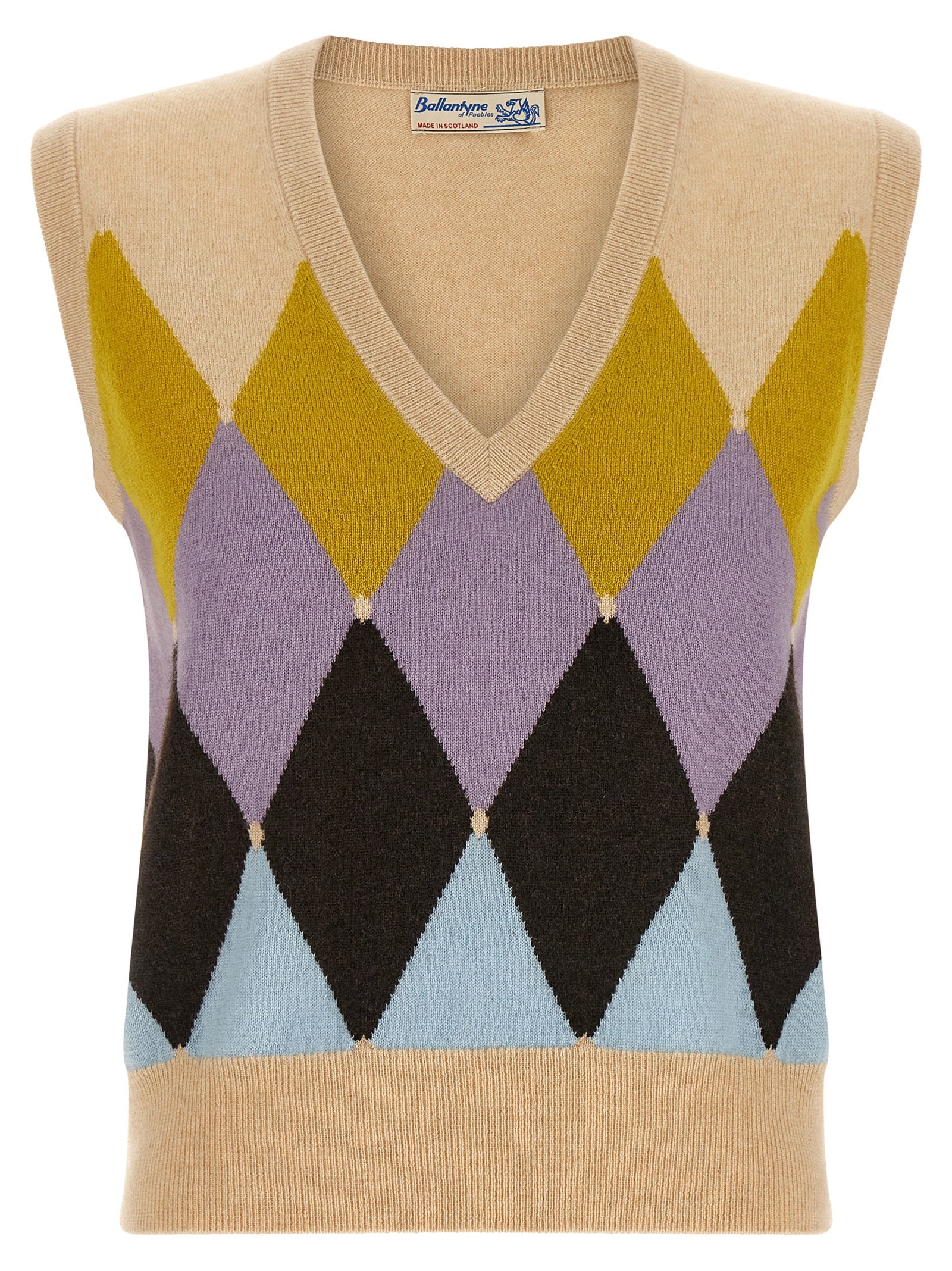 Ballantyne Beige Cashmere Sleeveless Women's Jacket