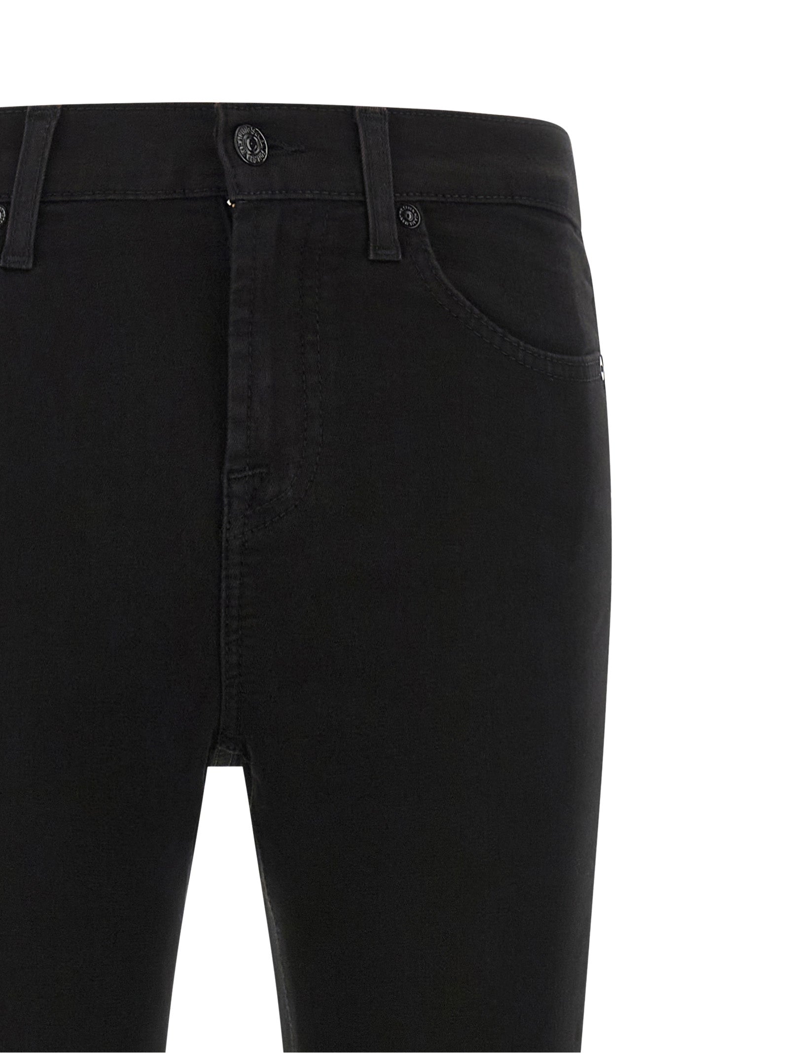 7 For All Mankind Black Cotton Skinny Women's Jeans